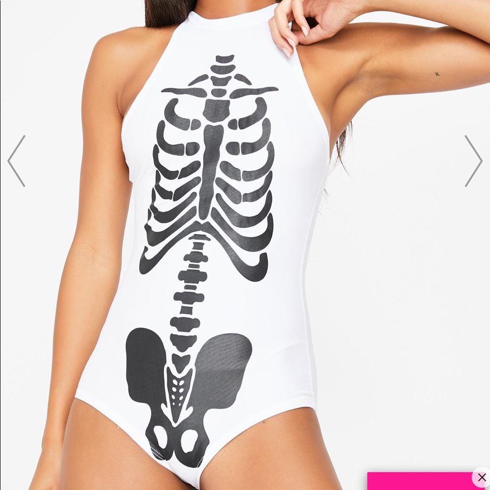 Dolls Kill skeleton body suit with back zipper
